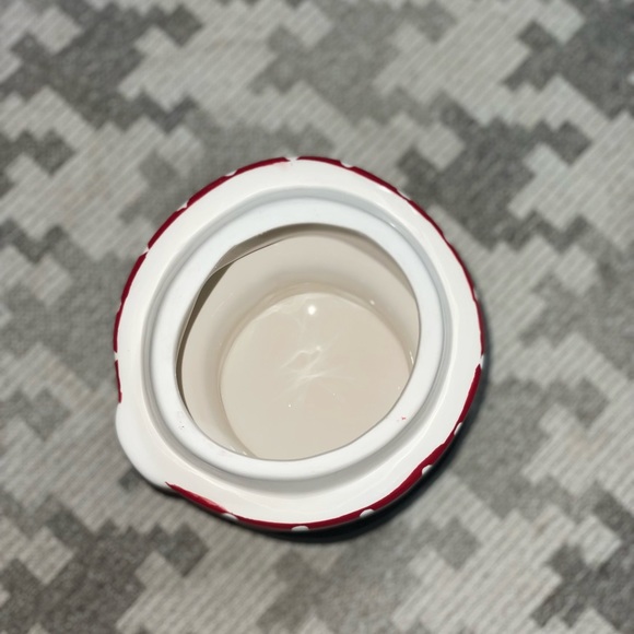 Vintage, handmade, hand painted snowman cookie jar. Dimensions are ~11”H/ ~7”W - Picture 6 of 6